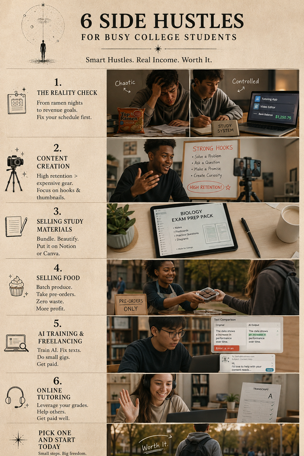 Stop Being Broke: 6 Side Hustles for Busy College Students